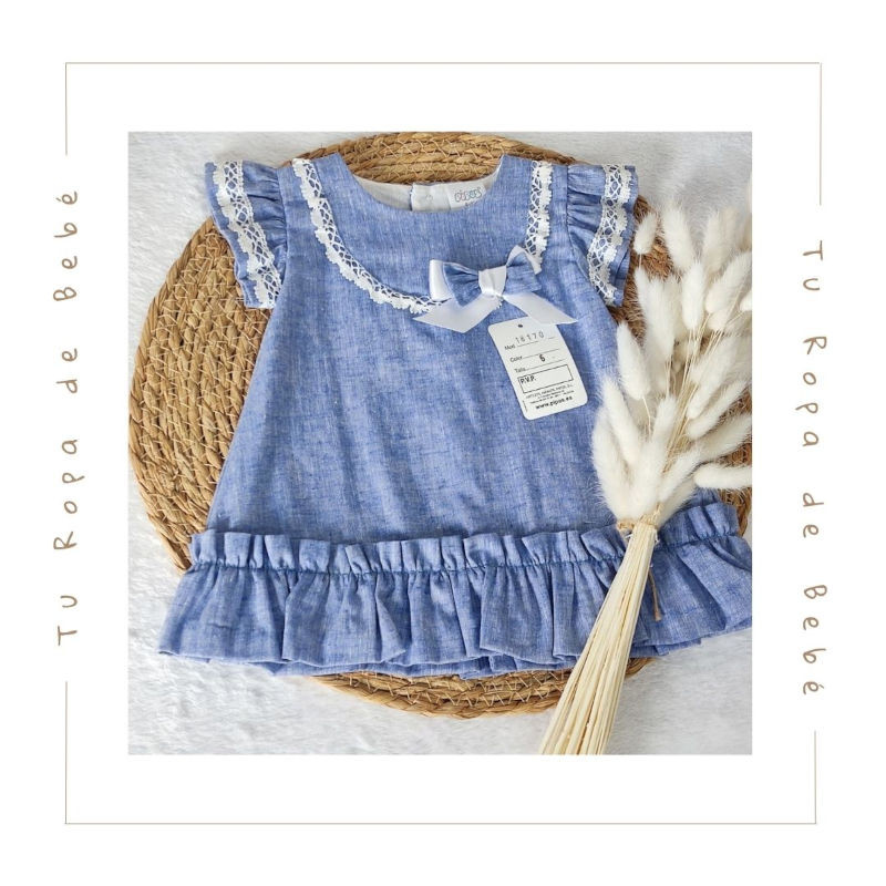 COLECCIÓN VERANO. Vestido bebé niña BOLILLO Pipos