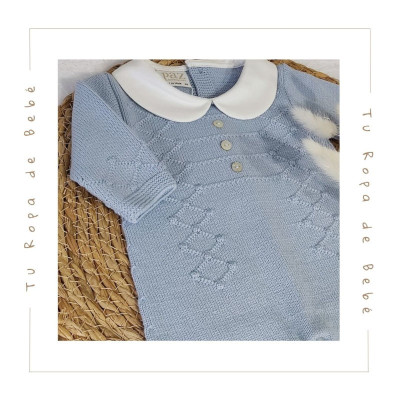 COLECCIÓN INVIERNO. Pelele enterizo bebé niño GLACIAR Paz Rodríguez