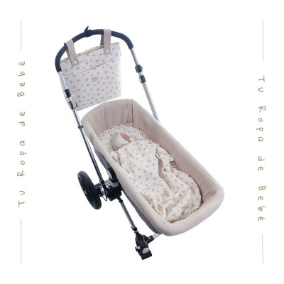 NUEVA COLECCIÓN. Pack bajera capazo interior y muselina bebé GRACIELA Uzturre