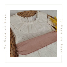 COLECCIÓN VERANO. Vestido perforado bebé niña Pipos
