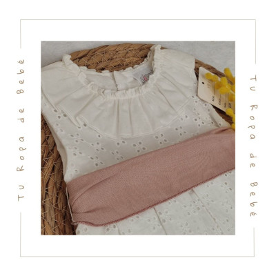 COLECCIÓN VERANO. Vestido perforado bebé niña Pipos