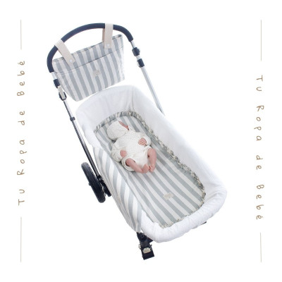 NUEVA COLECCIÓN. Pack bajera capazo interior y muselina bebé RAYA Uzturre