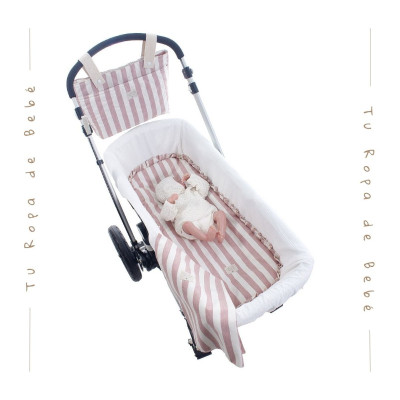 NUEVA COLECCIÓN. Pack bajera capazo interior y muselina bebé RAYA Uzturre