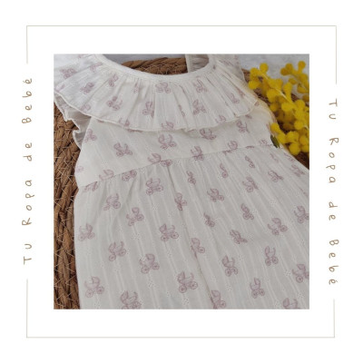 COLECCIÓN VERANO. Pelele bebé niña MECER Paz Rodríguez