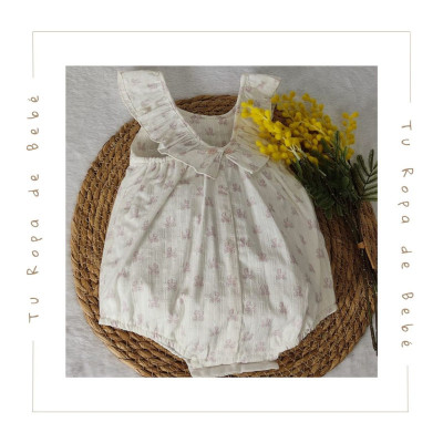 COLECCIÓN VERANO. Pelele bebé niña MECER Paz Rodríguez