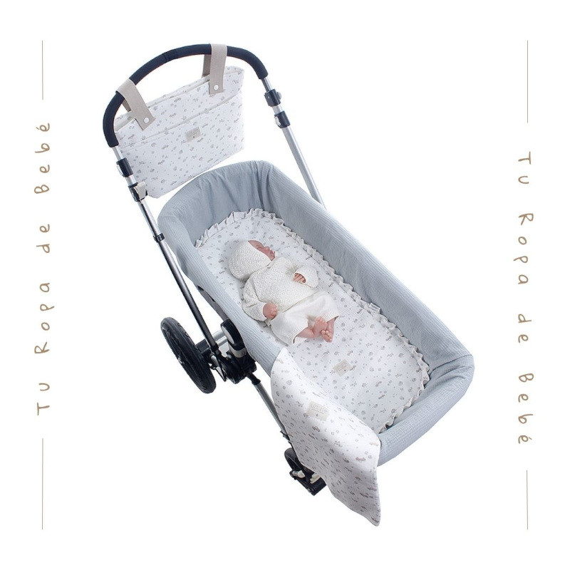 NUEVA COLECCIÓN. Pack bajera capazo interior y muselina bebé LUCCA Uzturre