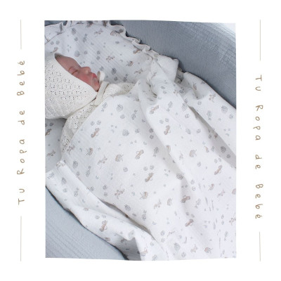 NUEVA COLECCIÓN. Pack bajera capazo interior y muselina bebé LUCCA Uzturre