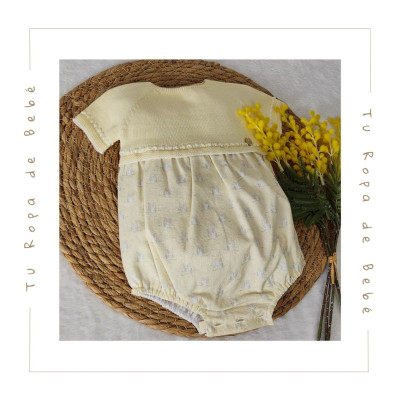 COLECCIÓN VERANO. Pelele bebé niño CIGÜEÑA Paz Rodríguez
