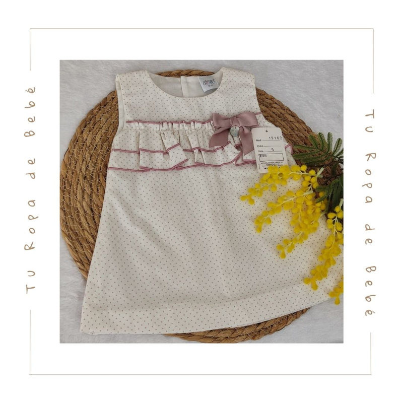 COLECCIÓN VERANO. Vestido bebé niña MOTITAS Pipos