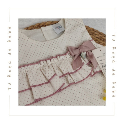 COLECCIÓN VERANO. Vestido bebé niña MOTITAS Pipos