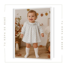 COLECCIÓN INVIERNO. Vestido plumeti con braga bebé niña SOÑO Paz Rodríguez
