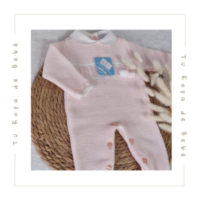COLECCIÓN INVIERNO. Pelele bebé POMPÓN Sardón