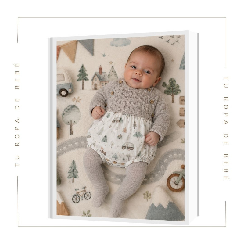 COLECCIÓN INVIERNO. Pelele bebé niño TAUPE Martín Aranda