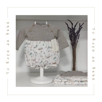 COLECCIÓN INVIERNO. Pelele bebé niño TAUPE Martín Aranda