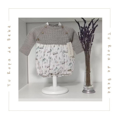 COLECCIÓN INVIERNO. Pelele bebé niño TAUPE Martín Aranda