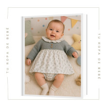 COLECCIÓN INVIERNO. Vestido con braga bebé niña SABBIA Martín Aranda
