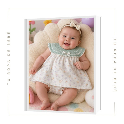 COLECCIÓN VERANO. Vestido con braga bebé niña IRIS Paz Rodríguez