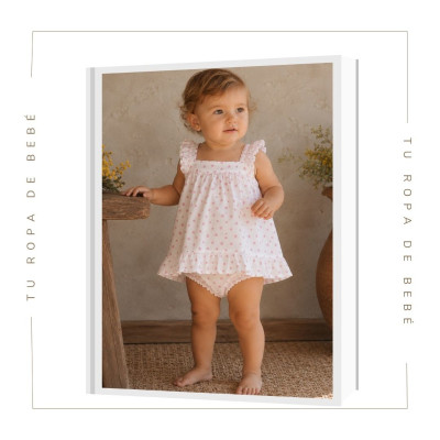 COLECCIÓN VERANO. Vestido con braguita bebé niña ESTRELLAS Babidu
