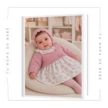 COLECCIÓN INVIERNO. Vestido con braga bebé niña DAMA Paz Rodríguez