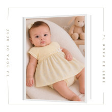 COLECCIÓN VERANO. Vestido con braguita bebé niña CIGÜEÑA Paz Rodríguez