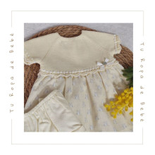 COLECCIÓN VERANO. Vestido con braguita bebé niña CIGÜEÑA Paz Rodríguez