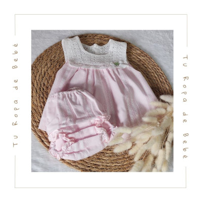 COLECCIÓN VERANO. Conjunto jesusito y braga bebé niña AURA Paz Rodríguez