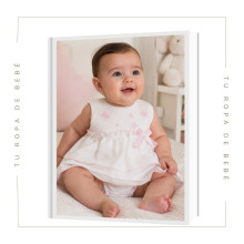 COLECCIÓN VERANO. Vestido con braguita a juego bebé niña ESTRELLAS Artesanía Pipos