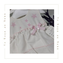 COLECCIÓN VERANO. Vestido con braguita a juego bebé niña ESTRELLAS Artesanía Pipos