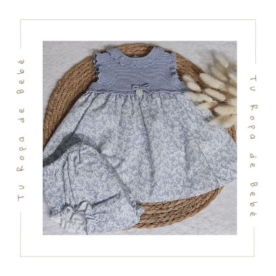 COLECCIÓN VERANO. Vestido con braga bebé niña NEL BLU Martín Aranda