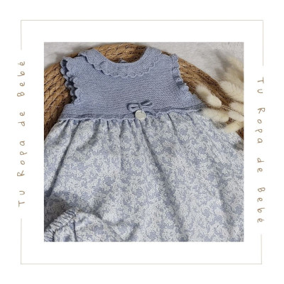 COLECCIÓN VERANO. Vestido con braga bebé niña NEL BLU Martín Aranda