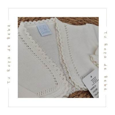 COLECCIÓN VERANO. Chaqueta corta ceremonia bebé niña Artesanía Granlei