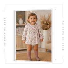 COLECCIÓN INVIERNO. Vestido estampado con braga bebé niña FLEUR Martín Aranda