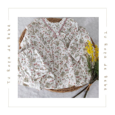 COLECCIÓN INVIERNO. Vestido estampado con braga bebé niña FLEUR Martín Aranda