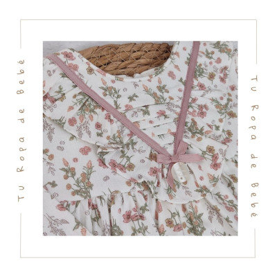 COLECCIÓN INVIERNO. Vestido estampado con braga bebé niña FLEUR Martín Aranda