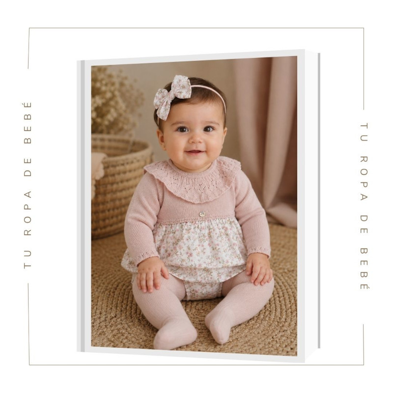 COLECCIÓN INVIERNO. Vestido con braga bebé niña FLEUR Martín Aranda