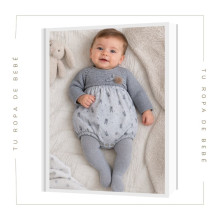 COLECCIÓN INVIERNO. Pelele bebé niño CONEJOS Artesanía Pipos