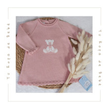 COLECCIÓN INVIERNO. Vestido bebé niña osito Artesanía Granlei