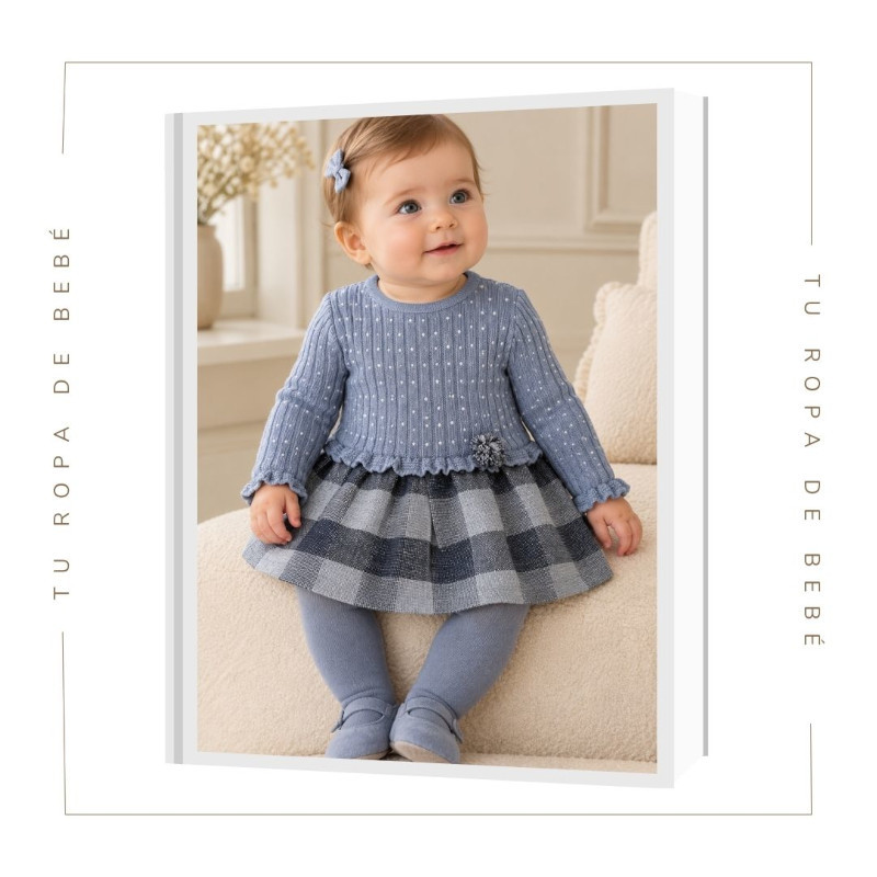 COLECCIÓN INVIERNO. Vestido bebé niña ELEGANT SQUARES Mac Ilusión