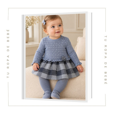 COLECCIÓN INVIERNO. Vestido bebé niña ELEGANT SQUARES Mac Ilusión