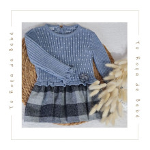 COLECCIÓN INVIERNO. Vestido bebé niña ELEGANT SQUARES Mac Ilusión