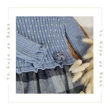 COLECCIÓN INVIERNO. Vestido bebé niña ELEGANT SQUARES Mac Ilusión