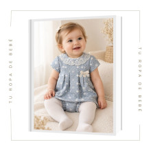 COLECCIÓN INVIERNO. Vestido bebé niña cuello puntilla Kiriki