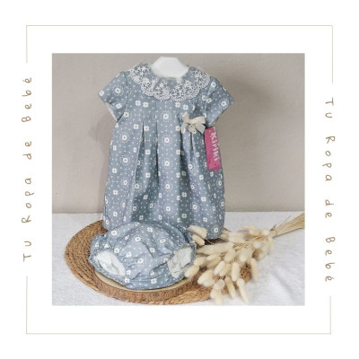 COLECCIÓN INVIERNO. Vestido bebé niña cuello puntilla Kiriki