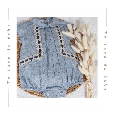 COLECCIÓN INVIERNO. Pelele con chaqueta bebé niño Mac Ilusión
