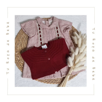 COLECCIÓN INVIERNO. Vestido con rebeca bebé niña Mac Ilusión