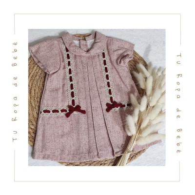 COLECCIÓN INVIERNO. Vestido con rebeca bebé niña Mac Ilusión