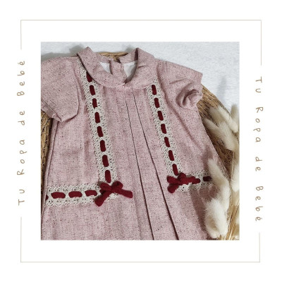 COLECCIÓN INVIERNO. Vestido con rebeca bebé niña Mac Ilusión