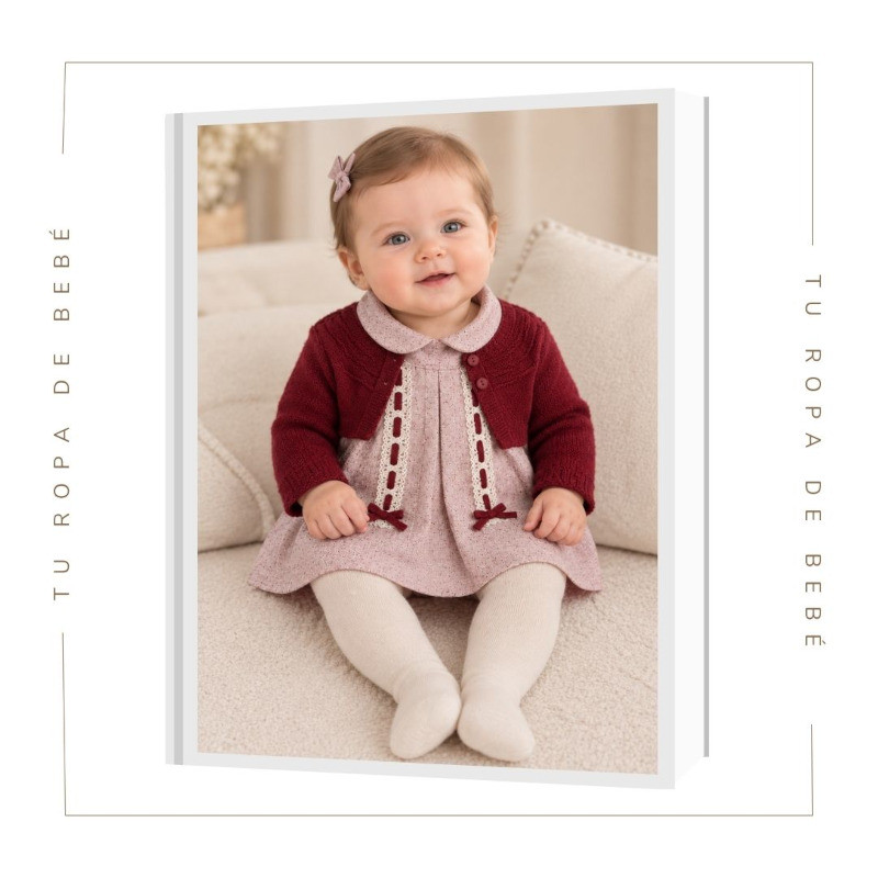 COLECCIÓN INVIERNO. Vestido con rebeca bebé niña Mac Ilusión
