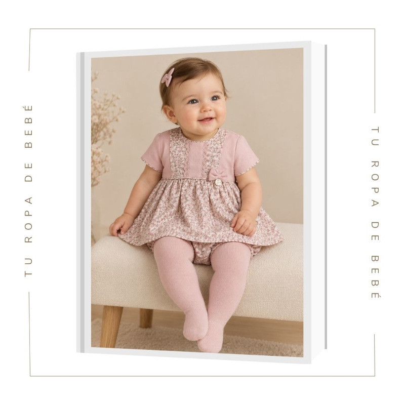 COLECCIÓN INVIERNO. Vestido con braga flores bebé niña Kiriki
