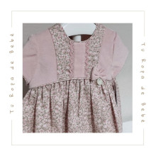 COLECCIÓN INVIERNO. Vestido con braga flores bebé niña Kiriki